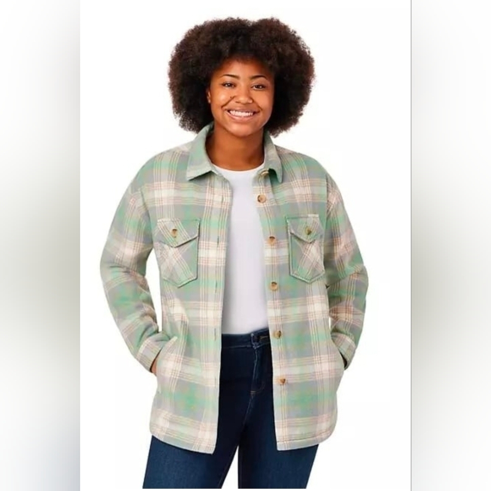 Plaid Green Utility Jacket Costco Member's Mark Flannel